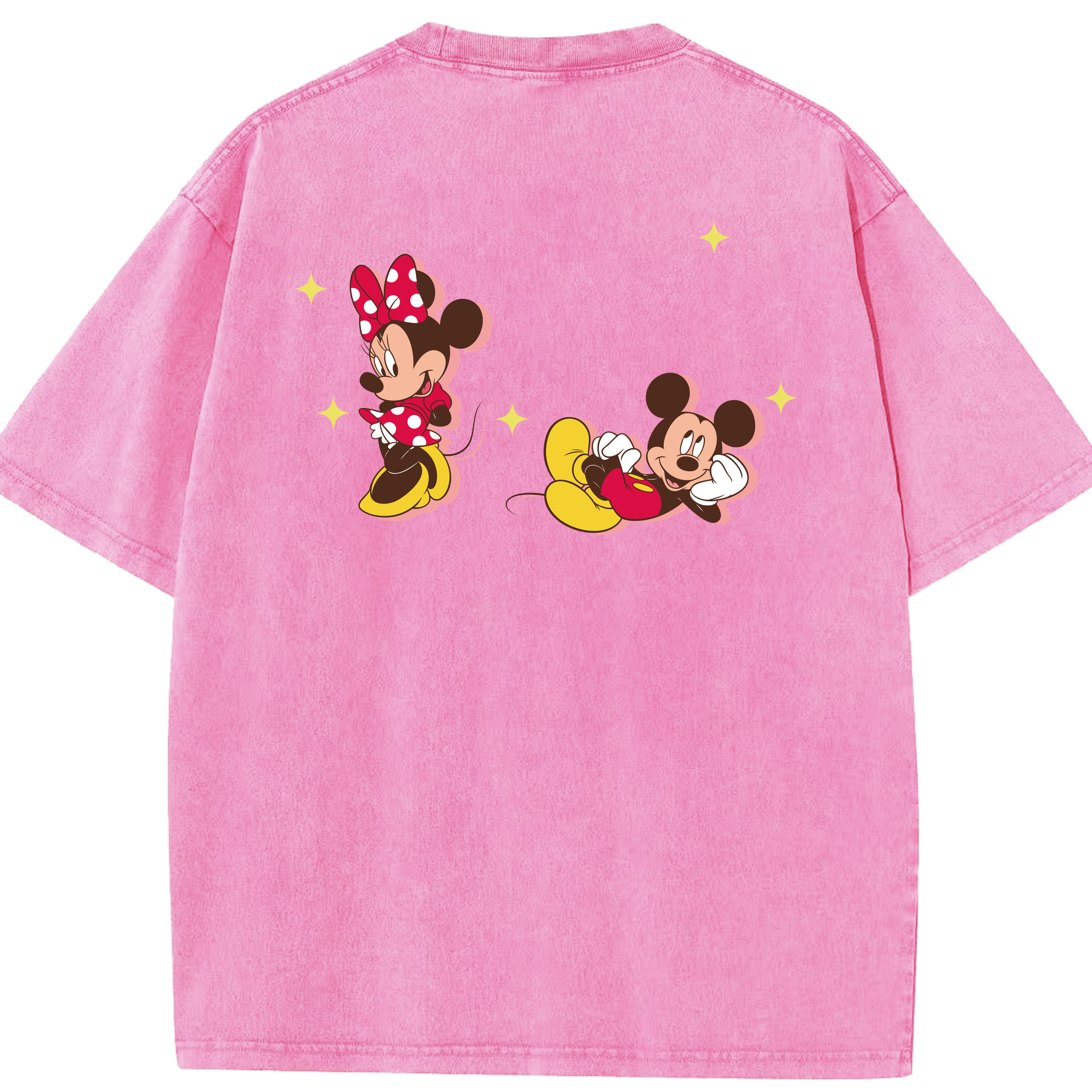 （画像用） ミッキーマウス Mickey Mouse 綿100% ヴィンテージ風 半袖Tシャツ（背面プリント）